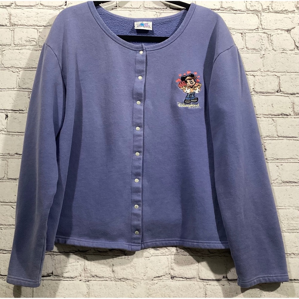 Disneyland Resort Mickey Mouse Valentine Snap Front Cardigan Sweatshirt Blue